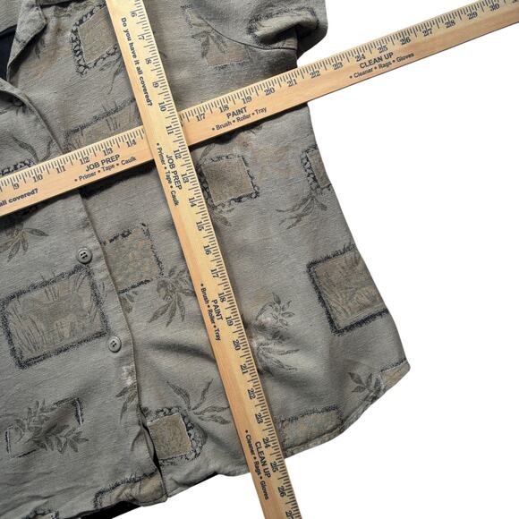 NYCC 90s textured rayon button blouse + tank set sage green XL relaxed fit - Picture 4 of 5